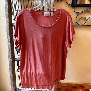 Chico's Travelers Burnt Orange Short Sleeve Tee